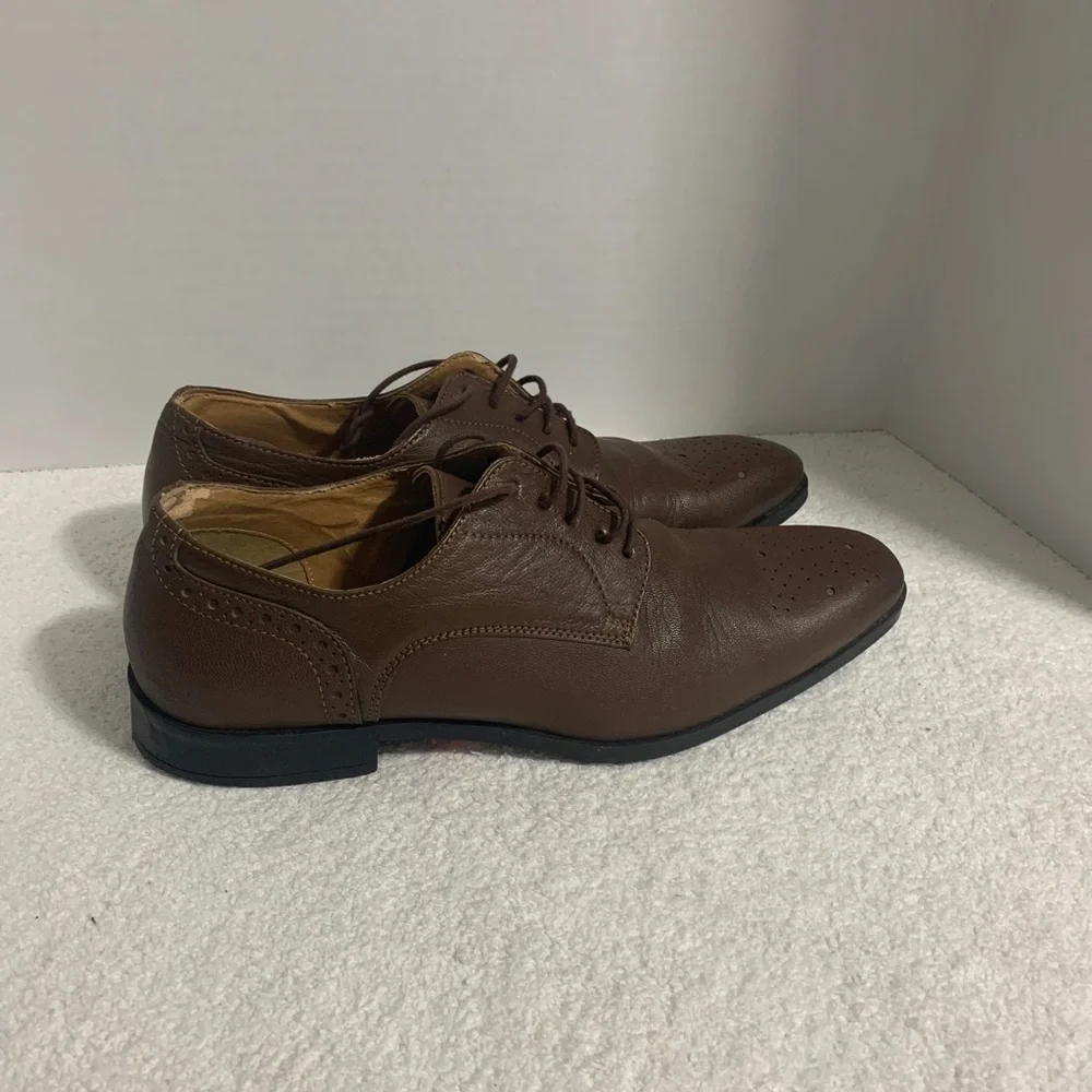 Steve‎ Madden Gionni Wingtip Oxford Dress Shoes Mens Size 10 Brown Leather
